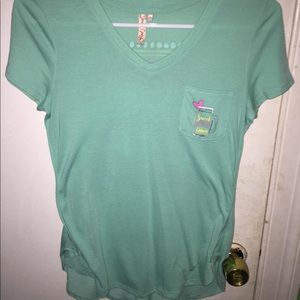 Cute pale green v-neck T-shirt